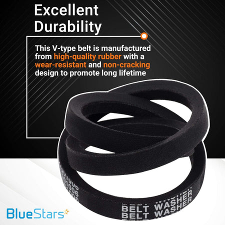27001006 durable rubber V-type washer drive belt with wear-resistant design for Amana, Maytag, and Speed Queen washers.
