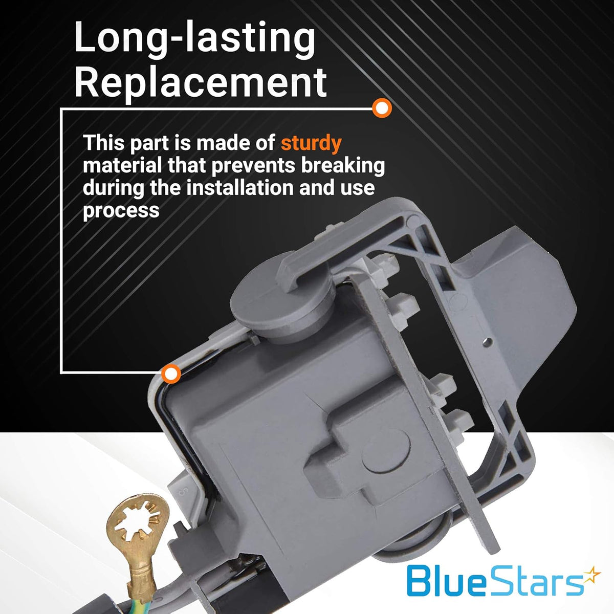 Close-up of 285671 washer lid switch replacement for Whirlpool and Kenmore washing machines.