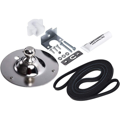 5303281153 & 134503600 Dryer Rear Bearing kit with chrome bearing plate, belt, hardware, nylon piece, and grease tube