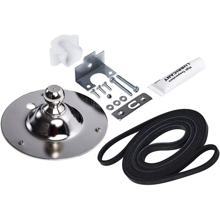 5303281153 & 134503600 Dryer Rear Bearing kit with chrome bearing plate, belt, hardware, nylon piece, and grease tube