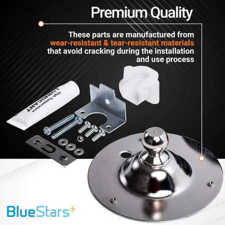 Dryer rear bearing kit with metal housing, mounting hardware, and lubricant for Frigidaire and Kenmore dryers.