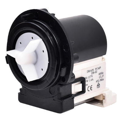 4681EA2001T washer drain pump replacement for LG and Kenmore washing machines with white impeller and black housing.