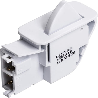 White refrigerator door push button switch 6600JB1010A for LG and Kenmore appliances.