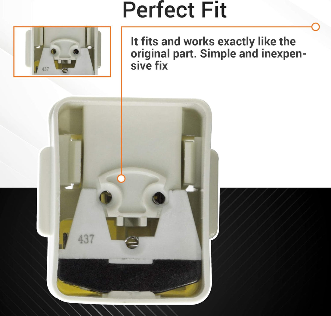 Close-up view of 2188830 refrigerator compressor relay and overload replacement part with Perfect Fit label.