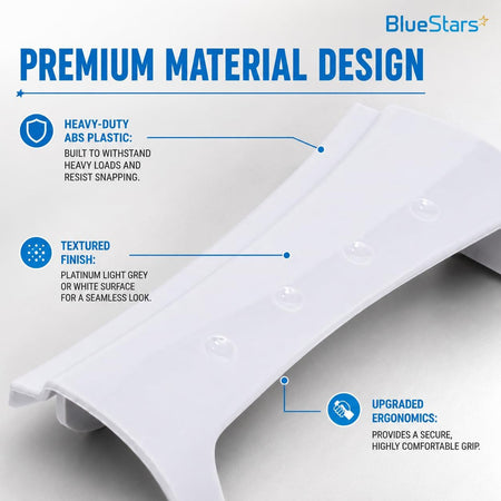 8181846 Washer Door Handle close-up showing premium material, textured finish, and ergonomic grip callouts