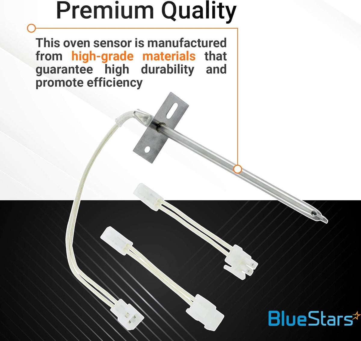 12001656 oven temperature sensor with mounting bracket and wire harness connectors for Whirlpool and Kenmore ovens.
