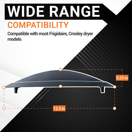 134412860 washer door handle replacement, dimension diagram showing 12.2-inch width and 3.23-inch height