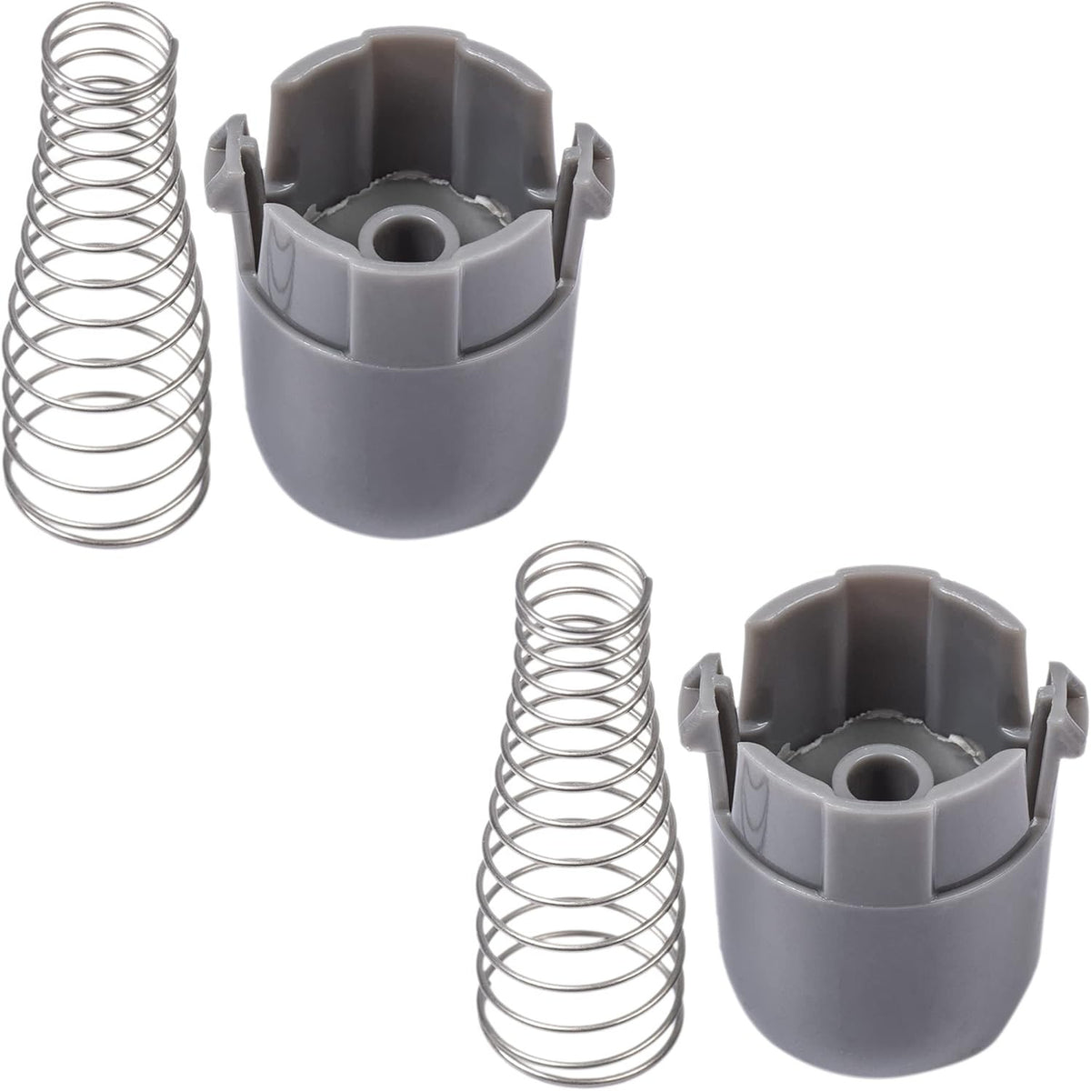 AGM73610701 washer magnetic door plunger replacement, two gray plungers and two metal springs shown
